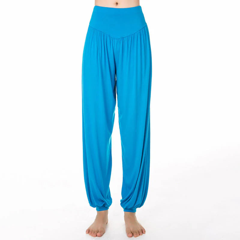 Buddha Stones Plain Color Loose Modal Yoga Dance Harem Pants