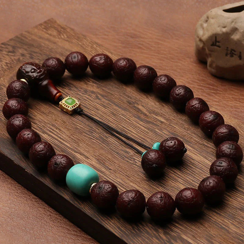 Buddha Stones Tibetan Bodhi Seed Agate Bead Luck Wealth Tassel Charm Wrist Mala (Extra 30% Off | USE CODE: FS30)