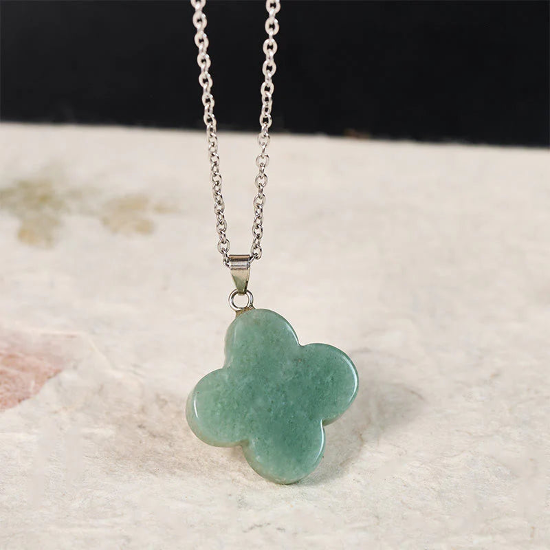 Buddha Stones Various Crystal Green Aventurine Black Obsidian Tiger Eye Plum Blossom Luck Necklace Pendant