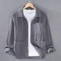 Buddha Stones Fall Lapel Design Long Sleeve Button Men's Jacket With Pockets