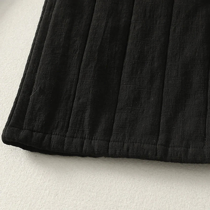 Buddha Stones Plain Cotton Polyester Thick Women's Pants With Pockets