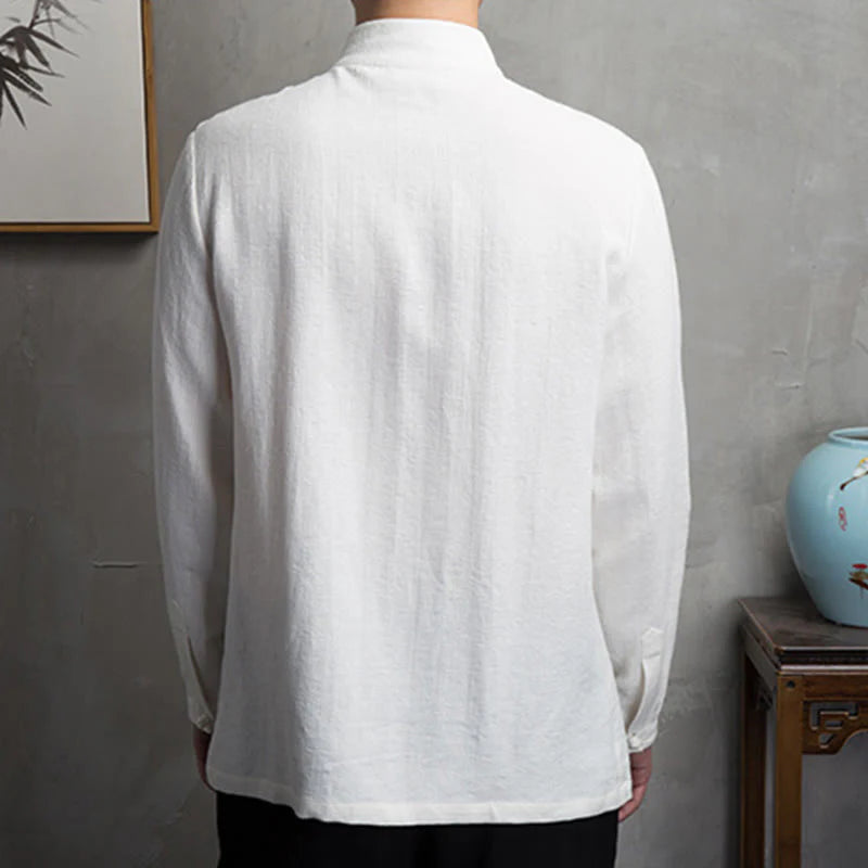 Buddha Stones Solid Color Chinese Tang Suit Jacket Men Clothing