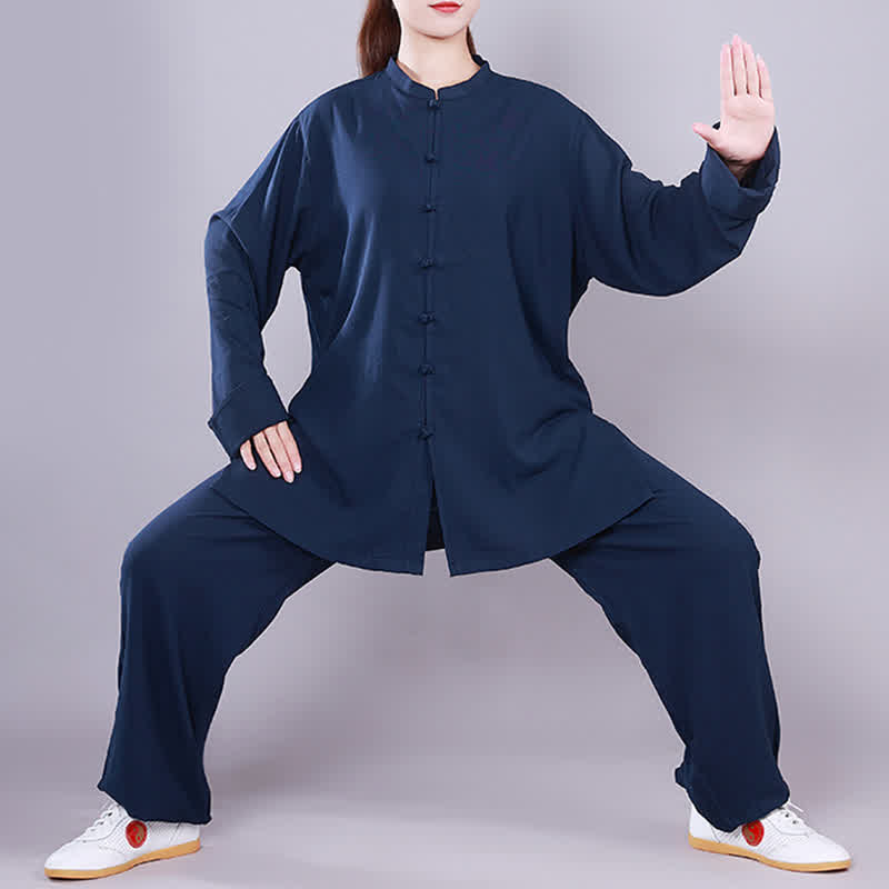 Buddha Stones Tai Chi Qigong Meditation Prayer Spiritual Zen Practice Unisex Cotton Linen Clothing Set (Extra 30% Off | USE CODE: FS30)