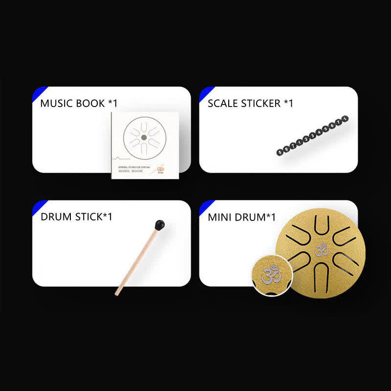 Buddha Stones Mini Steel Tongue Drum 3 Inch Sound Healing Drum Kit