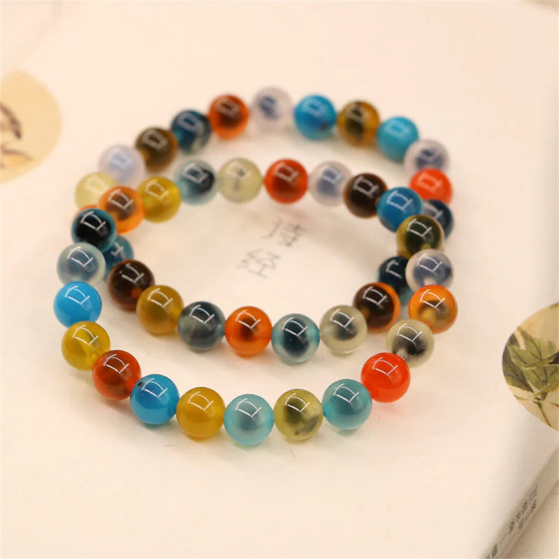 Buddha Stones Colorful Candy Agate Healing Strength Bead Bracelet