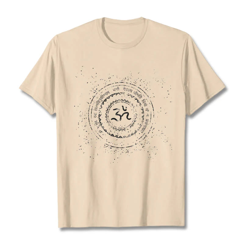 Buddha Stones Mandala Om Symbol Mantra Pattern Tee Cotton T-shirt