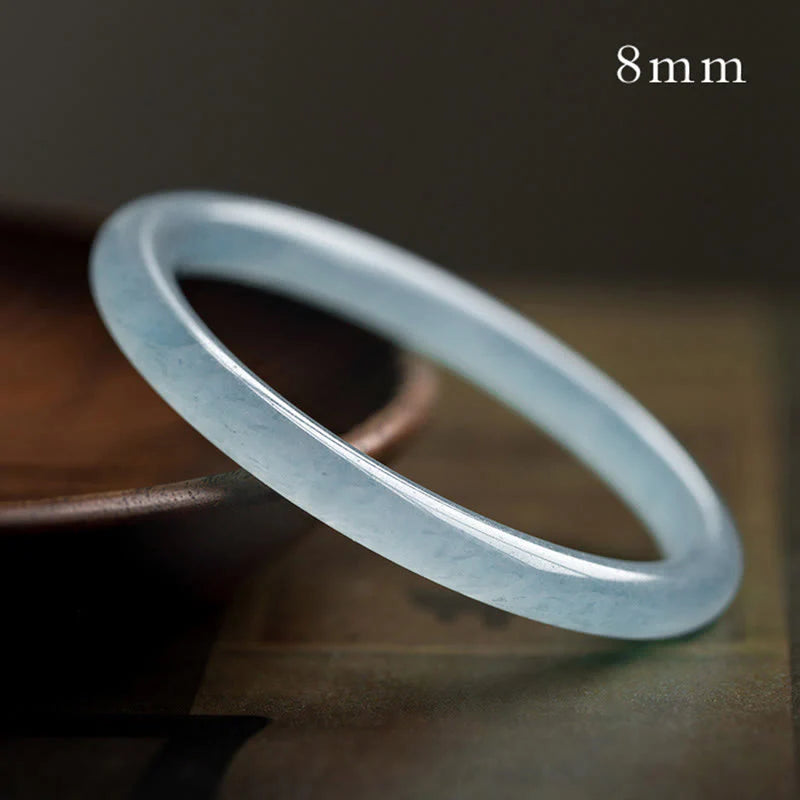 Buddha Stones Natural Aquamarine Serenity Bangle Bracelet (Extra 30% Off | USE CODE: FS30)