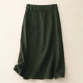 Buddha Stones Women's Plain Cotton Skirt With Pockets