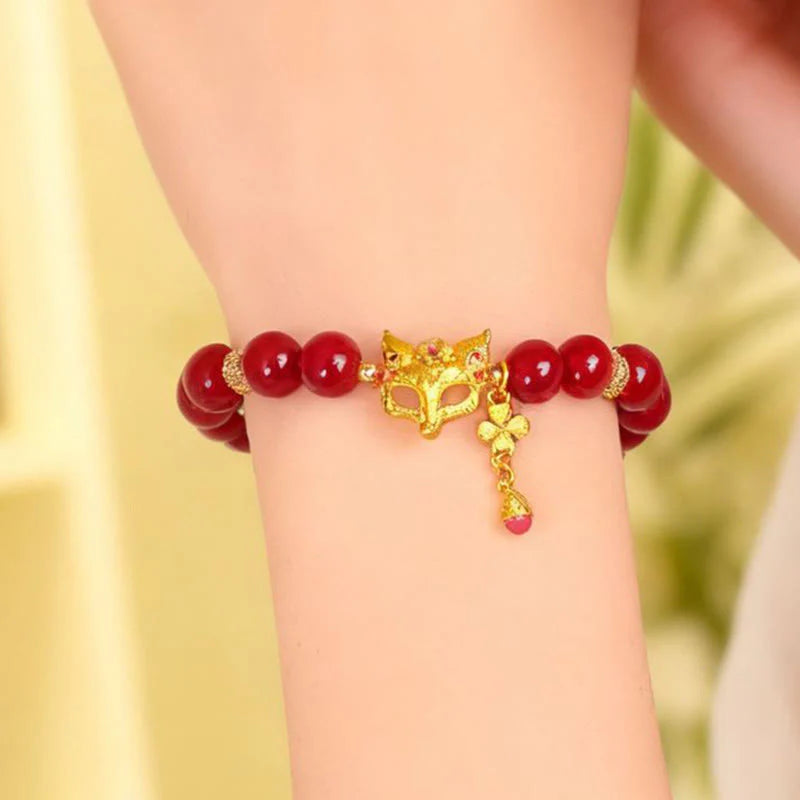 FREE Today: Positive and Success Nine Tailed Fox South Red Agate Bracelet