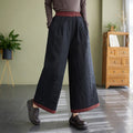 Buddha Stones Casual Plain Women's Wide Leg Pants With Pockets