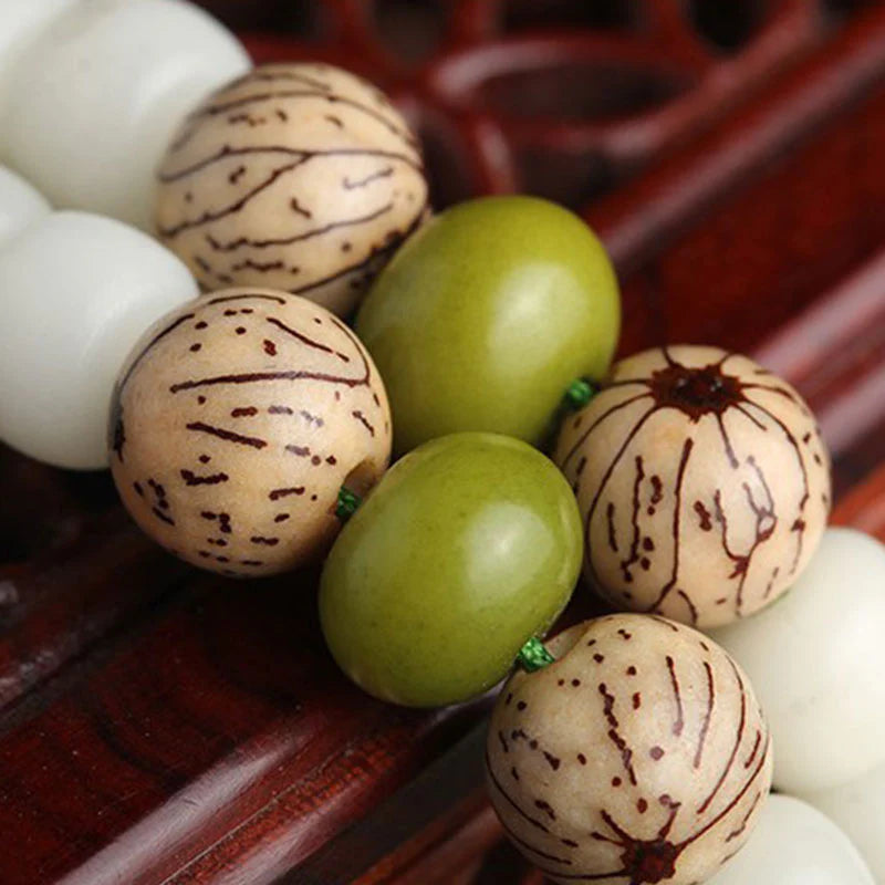 Buddha Stones Hoping for Serenity and Mindfulness Bodhi Lotus Mala Includes Gift Message Card