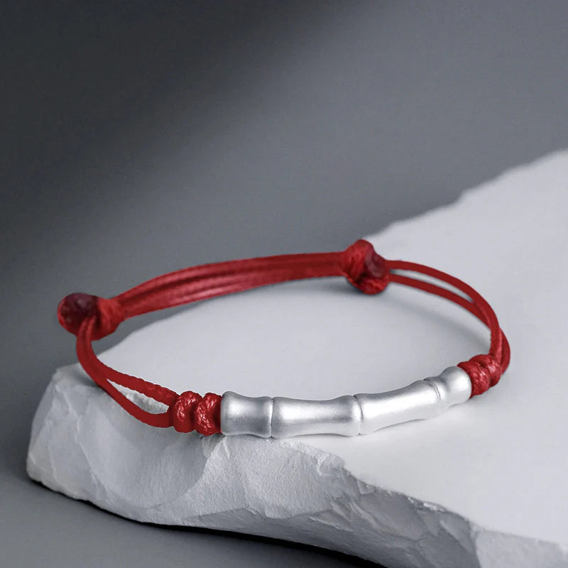 Buddha Stones 999 Sterling Silver Bone Pattern Luck Rope Braided Bracelet (Extra 35% Off | USE CODE: FS35)