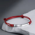 Buddha Stones 999 Sterling Silver Bone Pattern Luck Rope Braided Bracelet (Extra 35% Off | USE CODE: FS35)