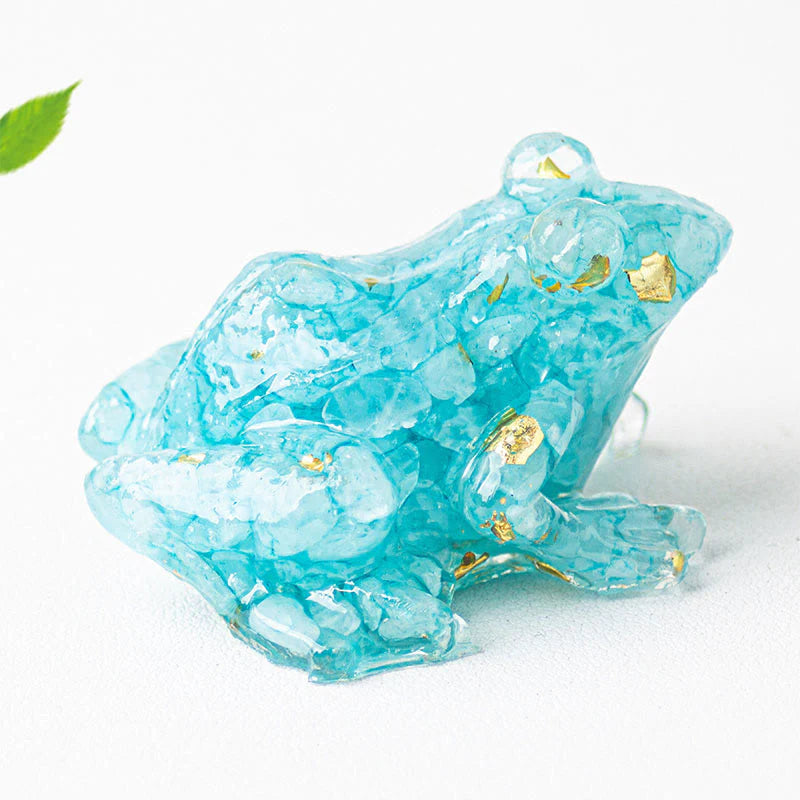Buddha Stones Crystal Drip Resin Small Frog Passion Decoration Statue