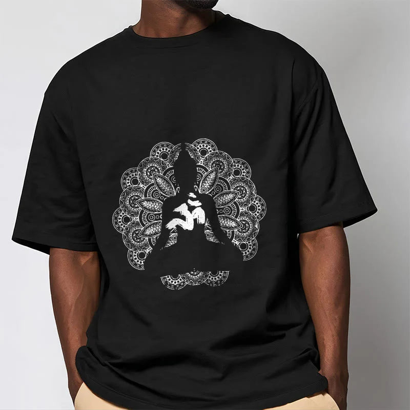 Buddha Stones Pure Color Mandala Om Symbol Pattern Tee T-shirt