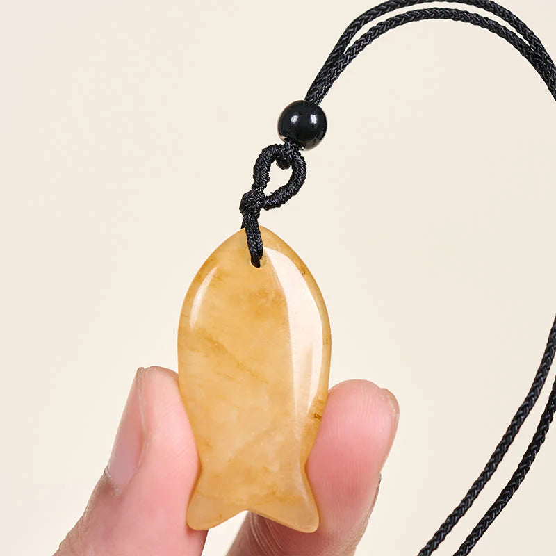 Buddha Stones Koi Fish Pink Crystal Indian Agate Amethyst Topaz Red Jasper Success Warmth Necklace Pendant