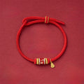 Buddha Stones Om Mani Padme Hum Fu Character Copper Red String Luck Bracelet