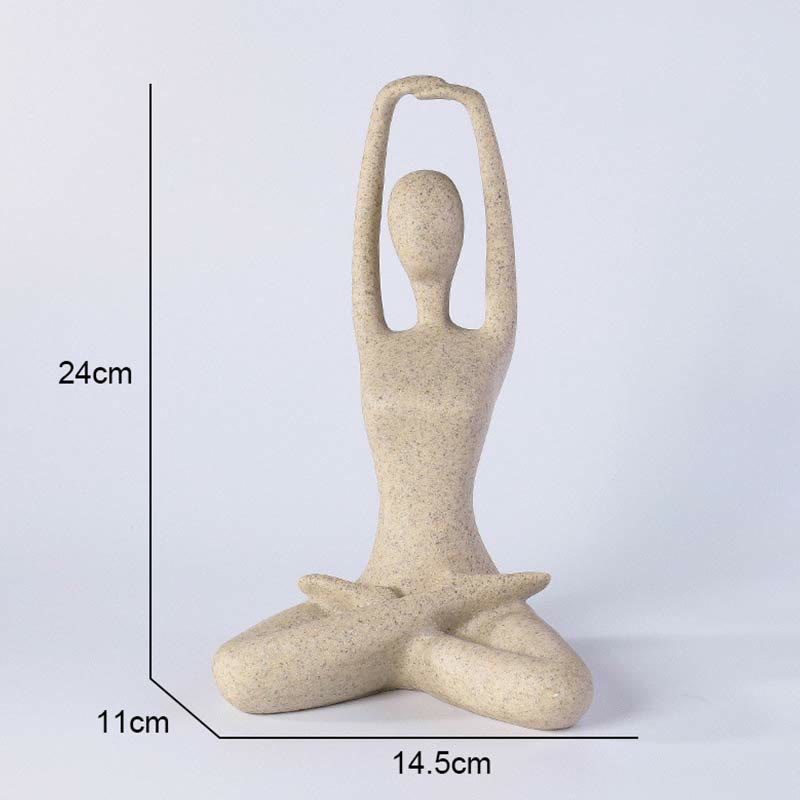 Buddha Stones Abstract Yoga Meditating Exercise Resin Spiritual Figurine Sculpture Desk Decoration