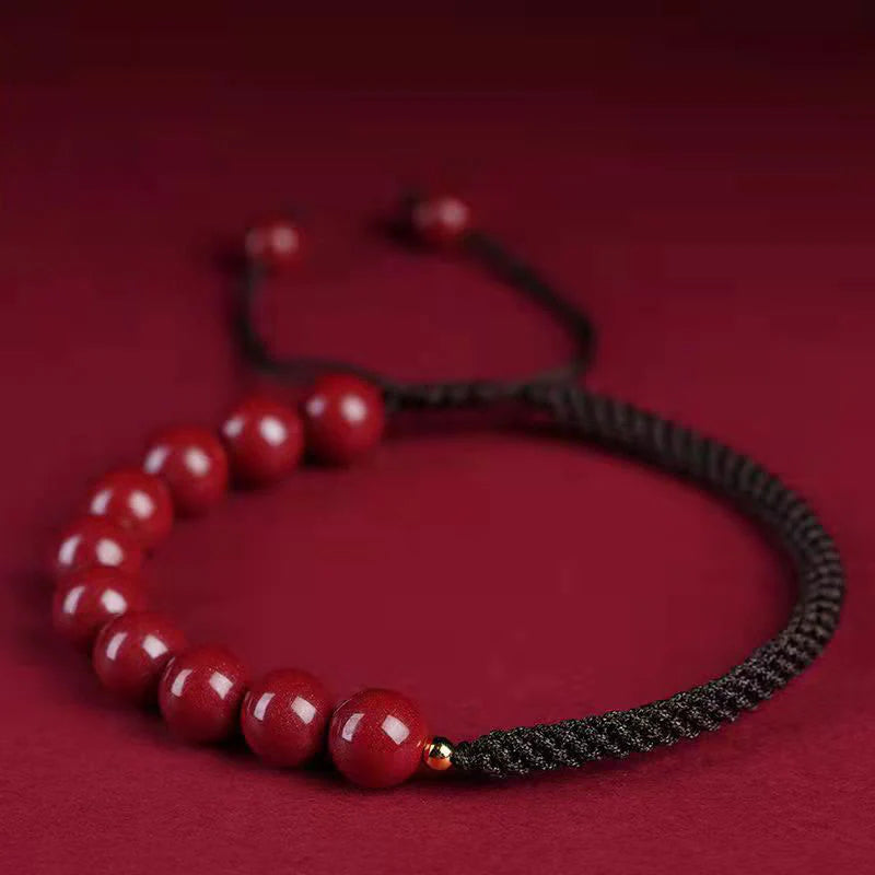 Buddha Stones Natural Cinnabar King Kong Knot Blessing String Bracelet (Extra 35% Off | USE CODE: FS35)