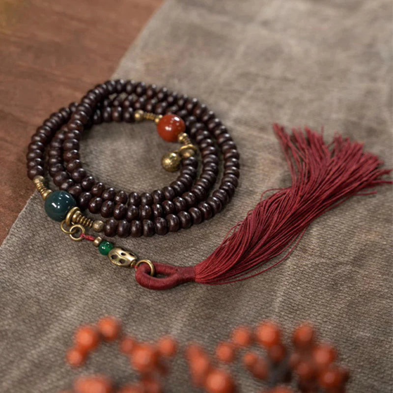 Buddha Stones 108 Mala Beads Natural Tibet Purple Bodhi Seed Auspiciousness Bracelet (Extra 30% Off | USE CODE: FS30)