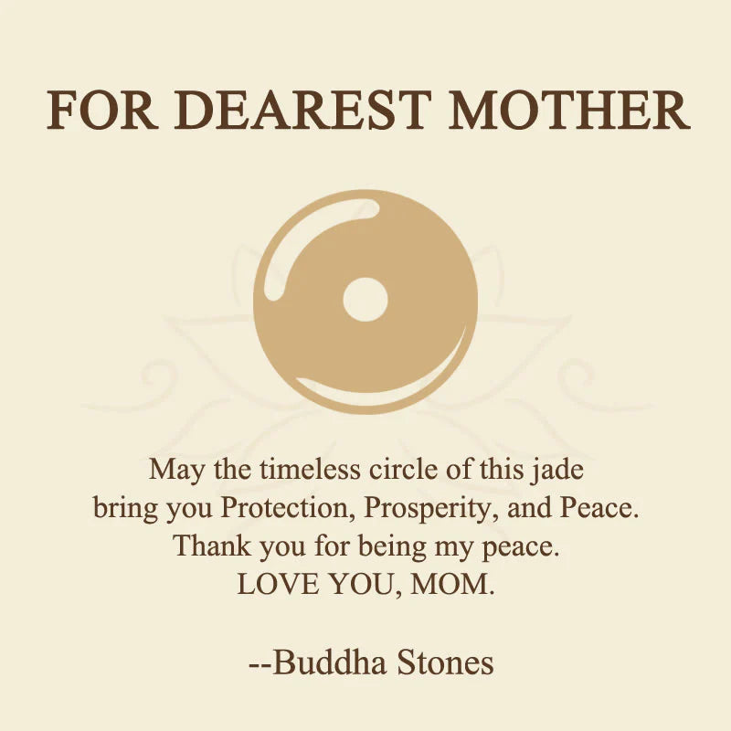 Buddha Stones FOR DEAREST MOTHER Peace Buckle Jade 925 Sterling Silver Luck Necklace Pendants Includes Gift Message Card