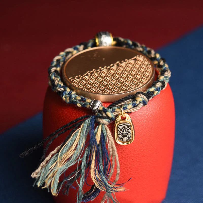 Buddha Stones Tibet Om Mani Padme Hum Carved Zakiram Focus Rope Bracelet