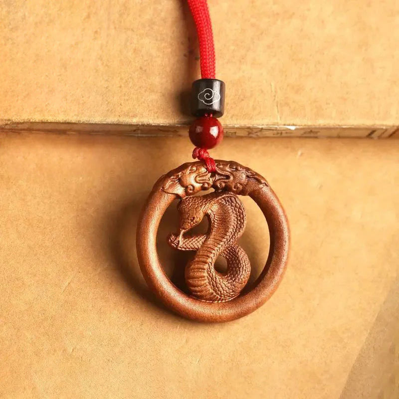 Buddha Stones Peach Wood Chinese Zodiac Year Of The Horse Ward Off Evil Spirits Necklace Pendants