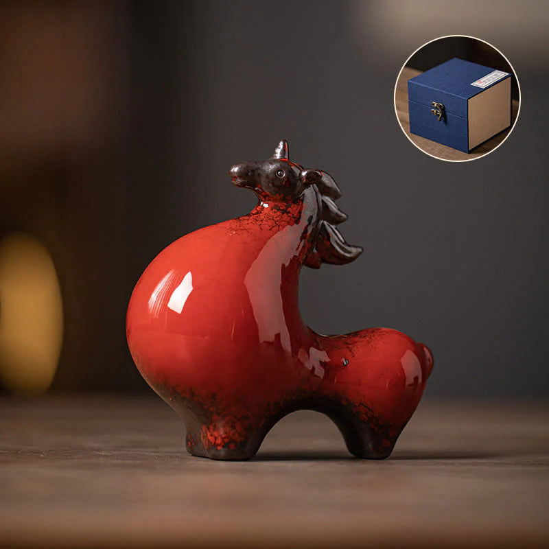 Buddha Stones Year Of The Horse Ceramics Freedom Desktop Home Decoration