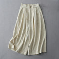 Buddha Stones Casual Plain Loose 7-8 Length Women's Polyester Wide Leg Pants With Pockets