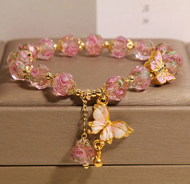 Buddha Stones Hoping for Love and Transformation Butterfly Bracelet Includes Gift Message Card