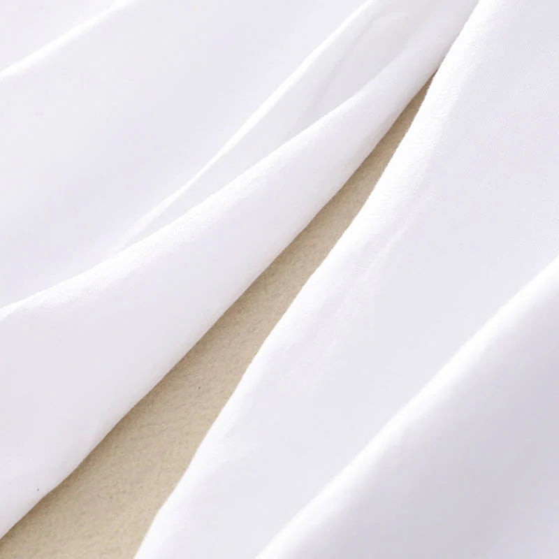Buddha Stones Summer Plain Color 7-8 Length Cotton Linen Women's Wide Leg Pants With Pockets Zipper