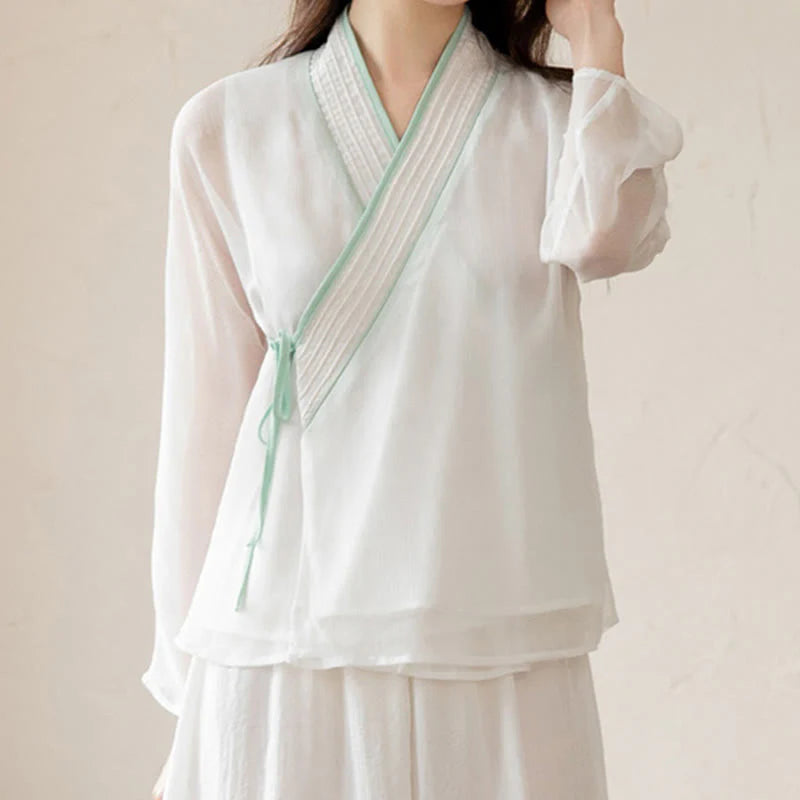 Buddha Stones Retro Prayer Zen Spiritual Meditation Practice Chiffon Clothing Women's Set