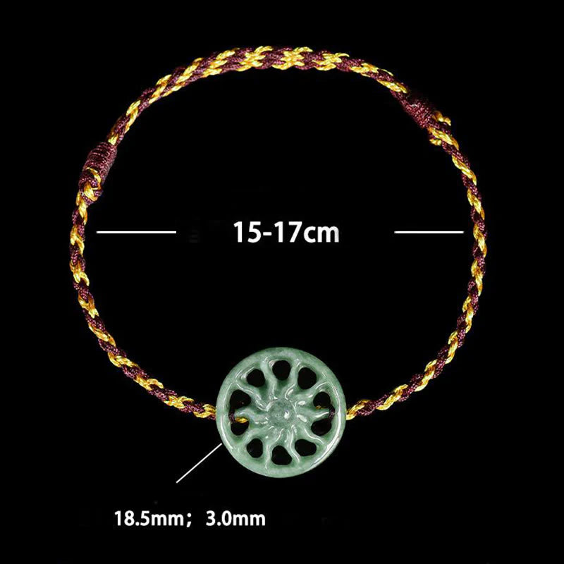 Buddha Stones Jade Sun Braided Rope Abundance Bracelet