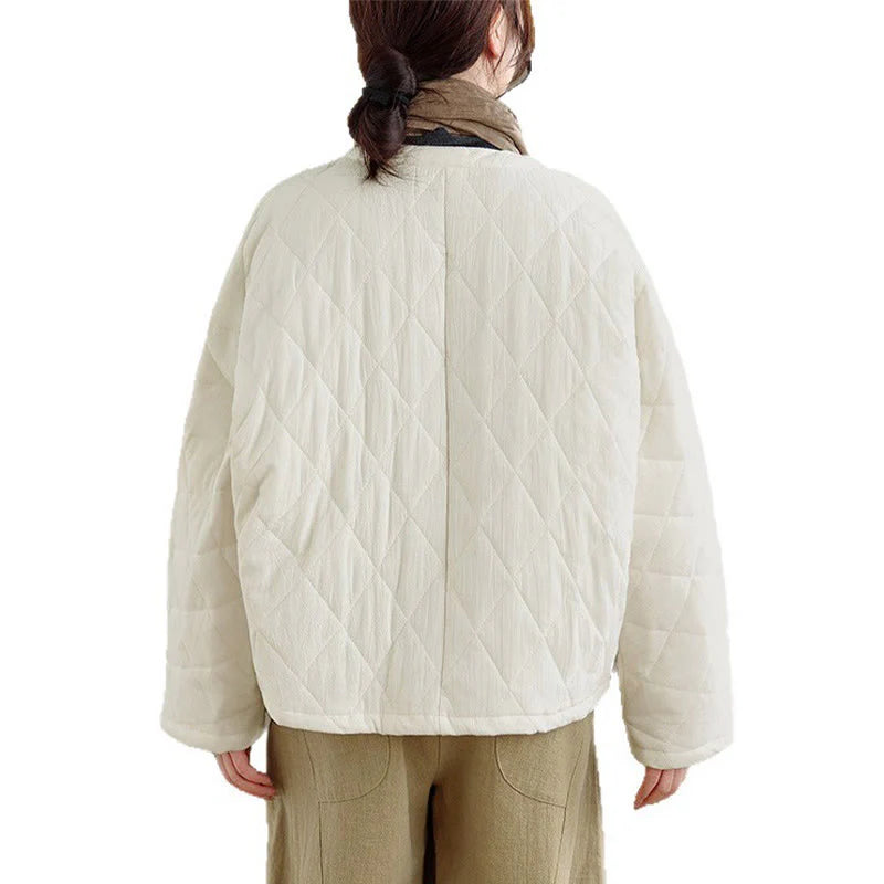 Buddha Stones Women's Plain Cotton-padded Tai Chi Zen Long Sleeve Jacket With Pockets