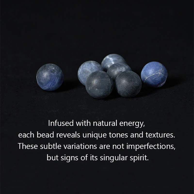 Buddha Stones Natural Sodalite Grey Jasper Om Mani Padme Hum Harmony Bracelet