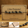Buddha Stones I Am Protected Iron Pyrite Black Obsidian Fulfillment Bracelet