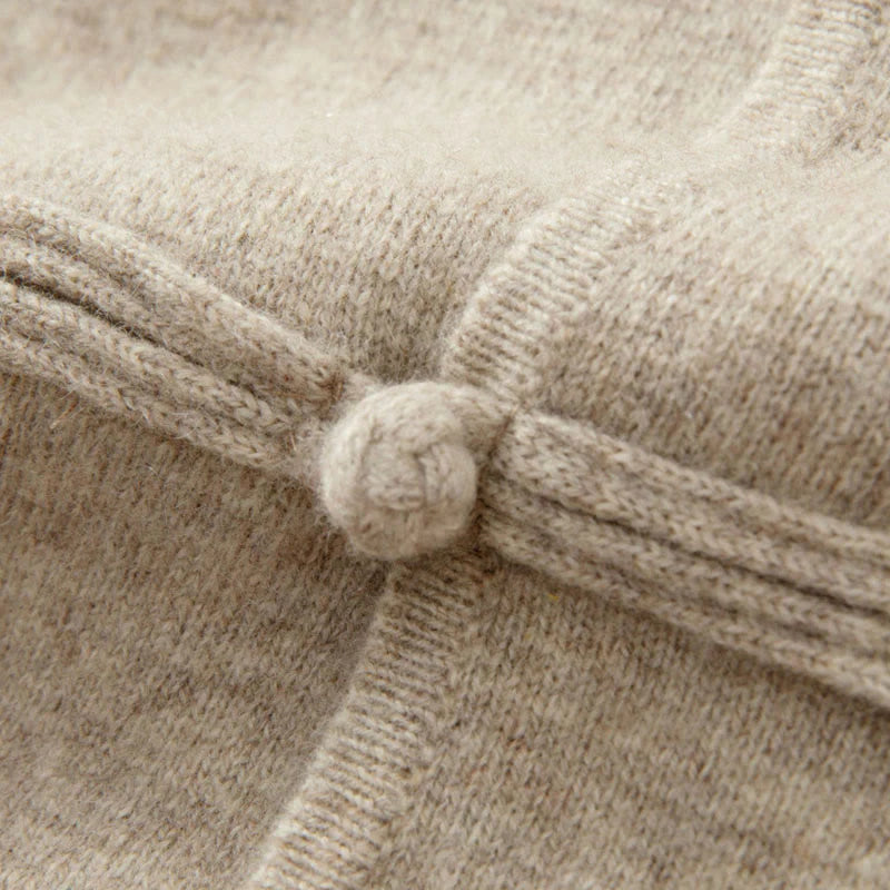 Buddha Stones Winter Solid Color Chinese Frog-Button Men's Wool Long Sleeve Sweater