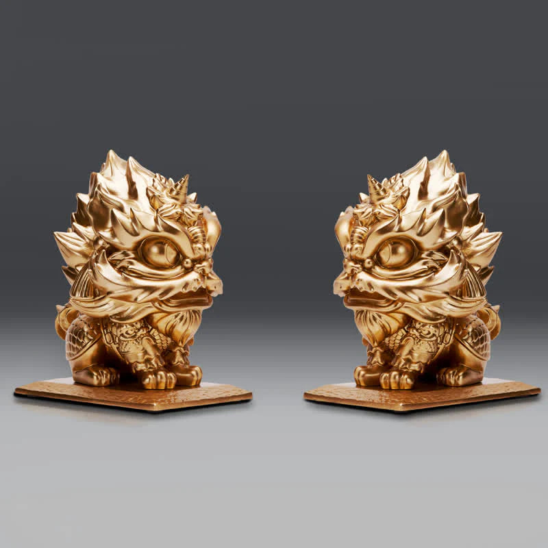 Buddha Stones Lion Statue Strength Resin Home Office Decoration