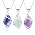 Buddha Stones Marquise Pattern Natural Crystal Stone Charm Necklace Pendant (Extra 35% Off | USE CODE: FS35)