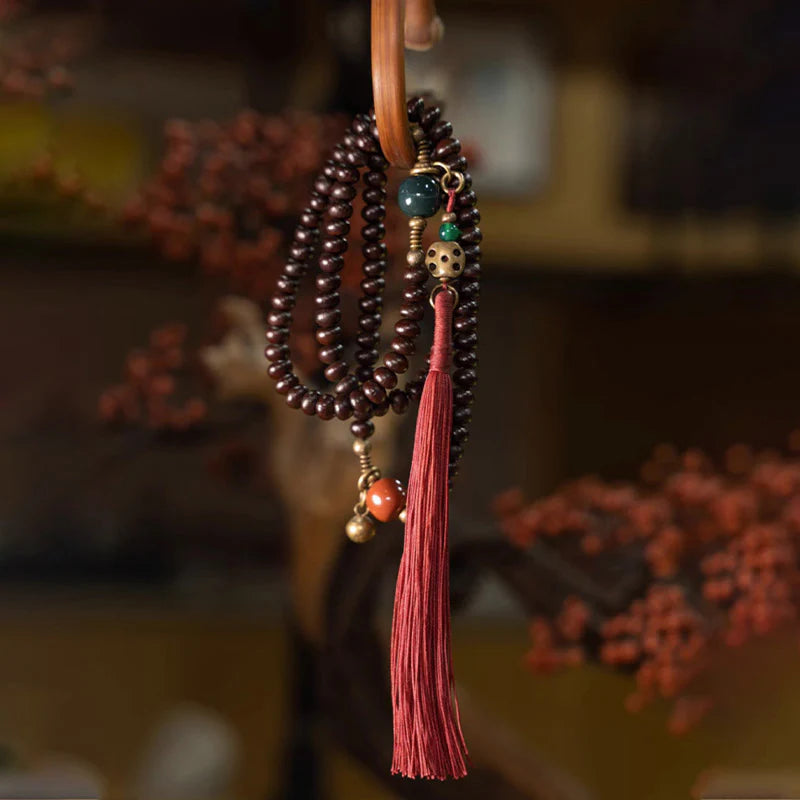 Buddha Stones 108 Mala Beads Natural Tibet Purple Bodhi Seed Auspiciousness Bracelet (Extra 30% Off | USE CODE: FS30)