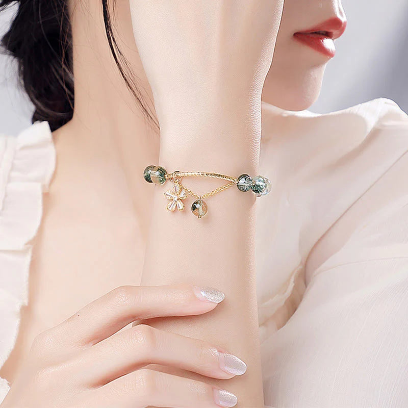 Buddha Stones Green Phantom Crystal Confidence Charm Bracelet