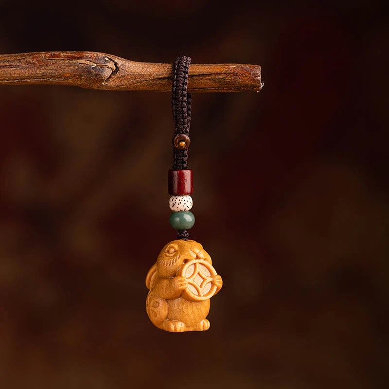 Buddha Stones Year Of The Horse Red Sandalwood Star Moon Bodhi Seed Blessing Key Chain