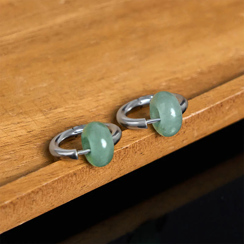 Buddha Stones Titanium Steel Strengthen Earrings