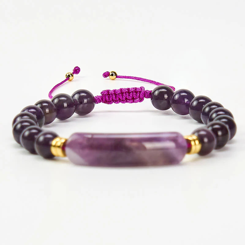 Buddha Stones Amethyst Green Aventurine Tiger Eye Strawberry Quartz Positive Transformation Bracelet