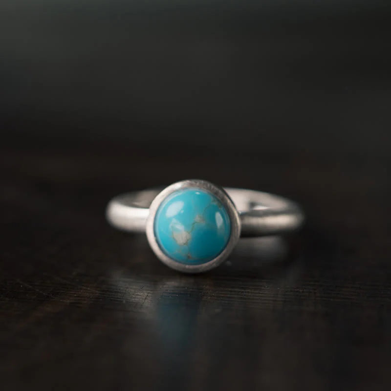 Buddha Stones Natural 925 Sterling Silver Lazurite TurquoiseÂ Adjustable Balance Ring