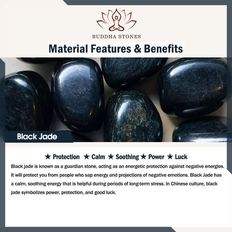 Buddha Stones Natural Black Jade Kwan Yin Avalokitesvara Wealth Titanium Steel Chain Necklace Pendant