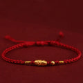 Buddha Stones 999 Gold Luck Protection Koi Fish Handmade Braided String Bracelet