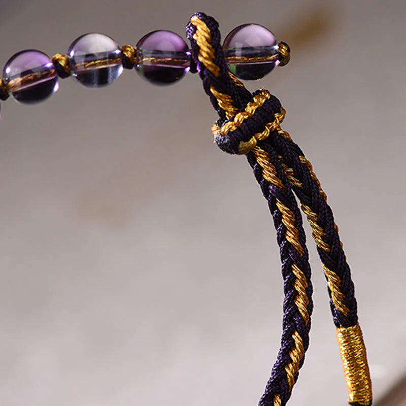 Buddha Stones Five-Emperor Coins Copper Amethyst Cinnabar Black Red String Balance Attract Fortune Bracelet