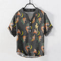 Buddha Stones Tiger Moon Bamboo Men's Short Sleeve Resort Shirt
