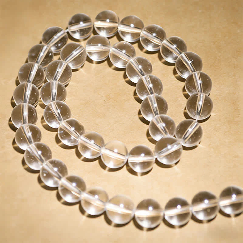 Buddha Stones 108 Clear Quartz Beads Protection Mala